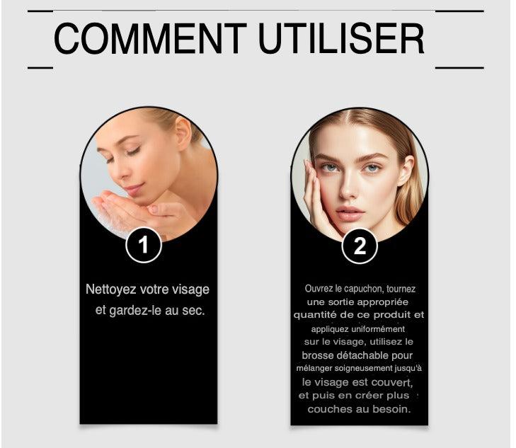 Fond de teint 2-en-1 avec pinceau intégré